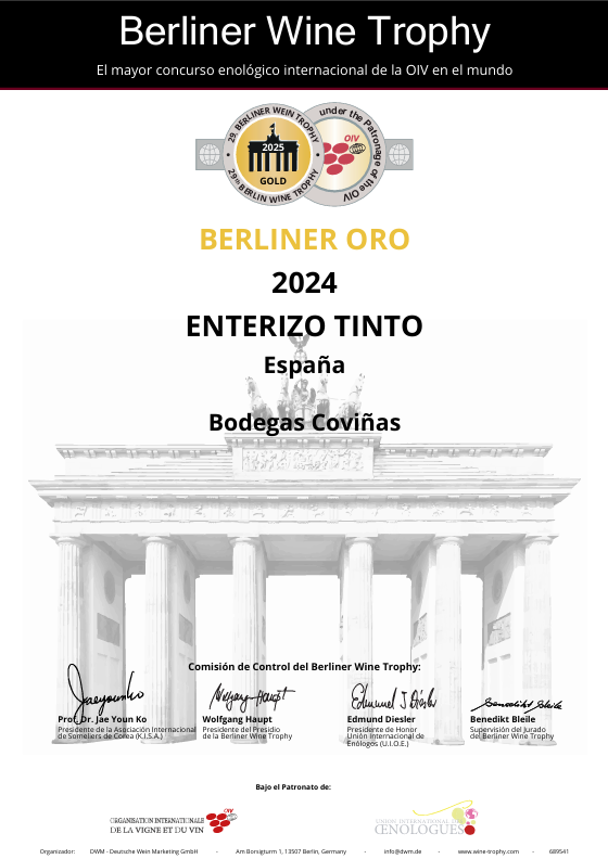 Berliner Wine Trophy Oro 2024 – Enterizo Tinto